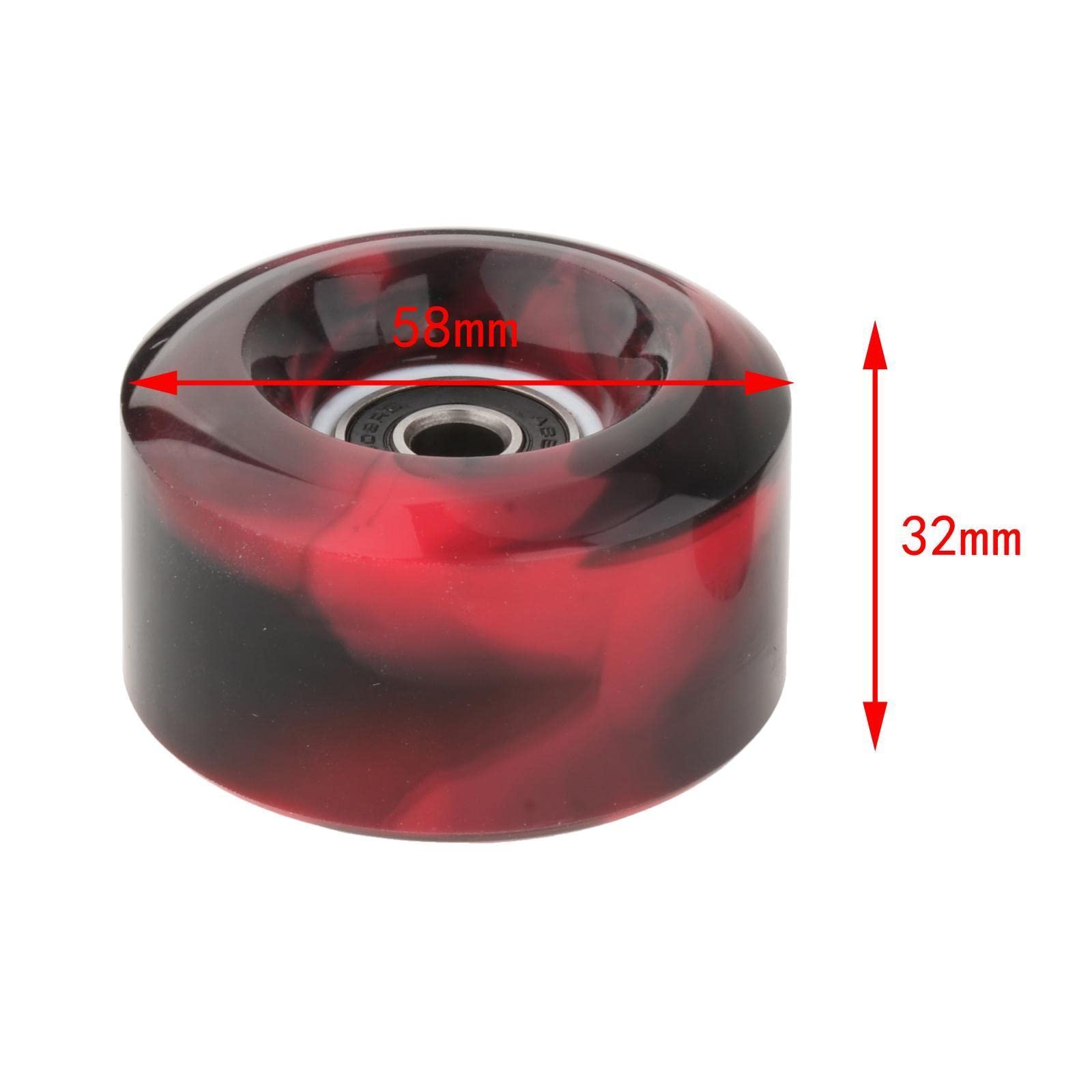 Lot de 8 Roues de Patin à roulettes avec Roulements Installés Quad Wheels pour Patinage à Double Rangée et Planche à roulettes à L'extérieur Ou à L'in
