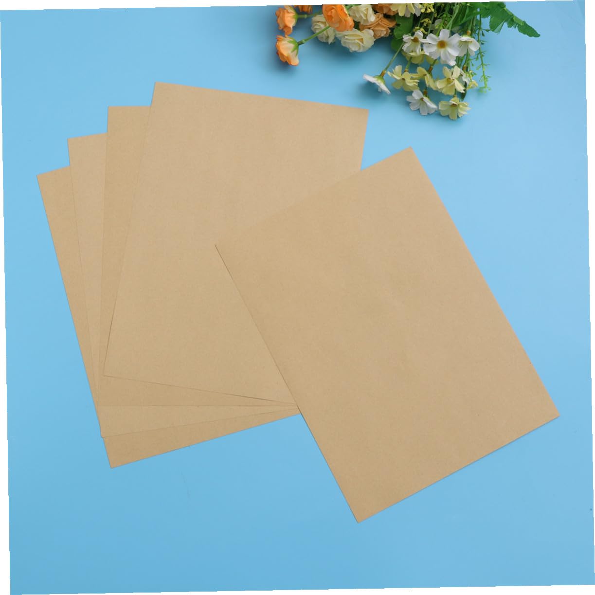 100blätter Kraftpapier Unbedruckt Blankopapier Schreibpapier Retro Vintage Briefpapier Schreibwaren für Kalligrafie und Bastelideen