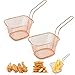 Gsyamh Mini Cesta De Frituras Cestas Cuadradas Acero Inoxidable Papas Fritas, Aros De Cebolla Canasta De Exhibición Comida Frita Herramientas Para Hacer Comida Frita Para Reuniones Familiares-2 Piezas
