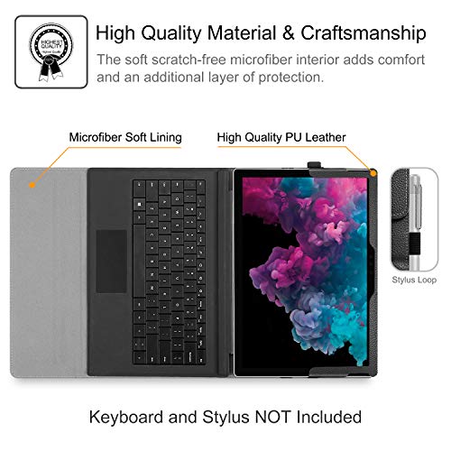 Pochette Microsoft Surface Pro 7 anti-rayure avec rabat magnétique et rangement de documents - 3