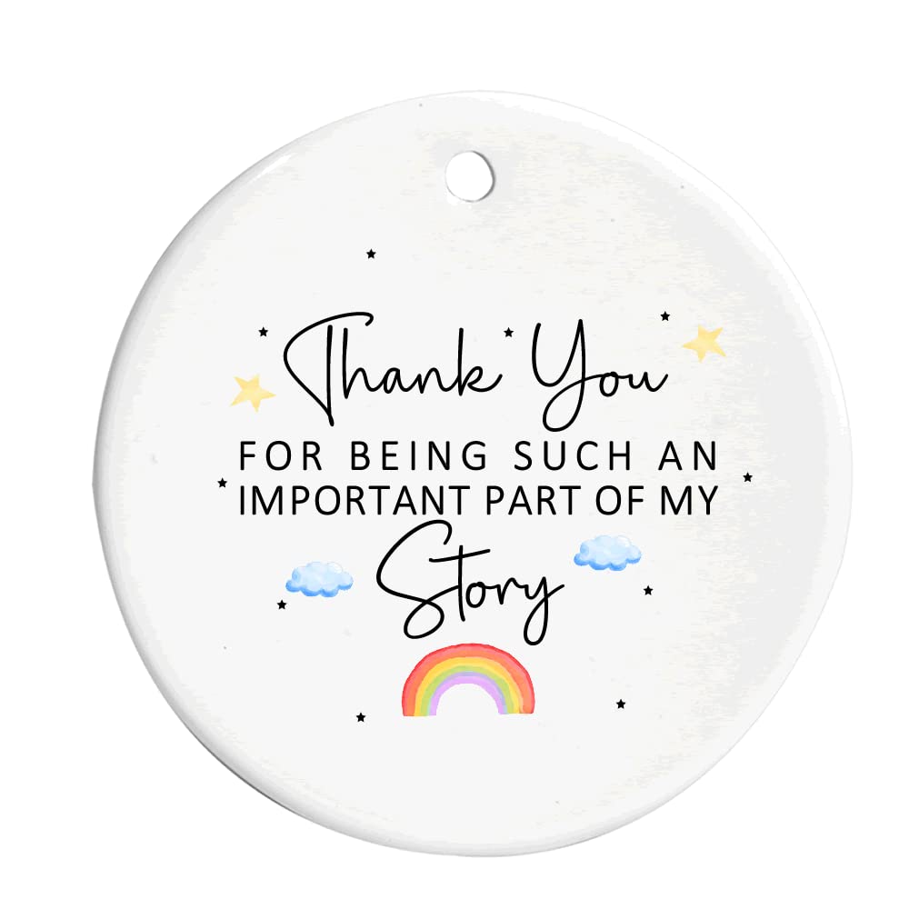 Thank You For Being Such An Important Part Of My Story Rainbow Ceramic Round Hanging Ornament Decoration Sign