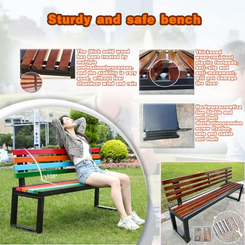 Banc d'extérieur robuste et durable pour parcs publics et jardins - 6