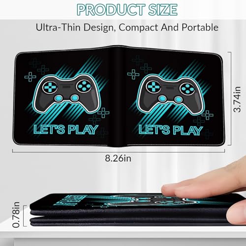 Gaming Gifts for Boys Wallet Gamepad 8-10 8-12 9-12 11-15 5-7 13-15 Credit Id Card Cash Holder Black Rfid Blocking Zipper Cute Cool Funny Aesthetic Gamer Wallets Gifts for Gamers Men Boy Teenager4