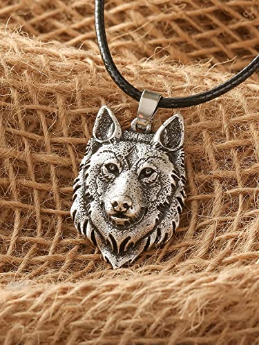 HAQUIL Alpha Male Wolf Necklace - Great Gifts for Dad, Men and Women - Head Pendant Jewelry for Wolf Lovers2
