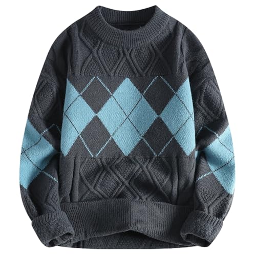 Chunky Knit Wweater Mens Oversized Sweater Unisex Long Sleeve Cable Knit Pullover Sweaters