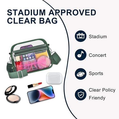 Image of Oraben Clear Bag for Stadium Events Clear Purse Stadium Bag Satchel Handbags for Sports Events Concerts Festivals | Stadium Approved