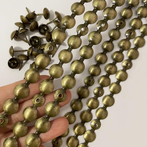 Let's Decorate 5 Meters Upholstery Tacks Strips Brass,Decorative Nail Strips Sofa Trims Tapes,Indoor Garden Chair Tacks,Loosing Tacks Matched (11mm Brass) - Image 3