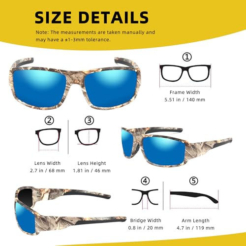 Image of Camo Polarized Wrap-around Sport Sunglasses for Men Women UV400 Driving Fishing Hunting Sun Glasses