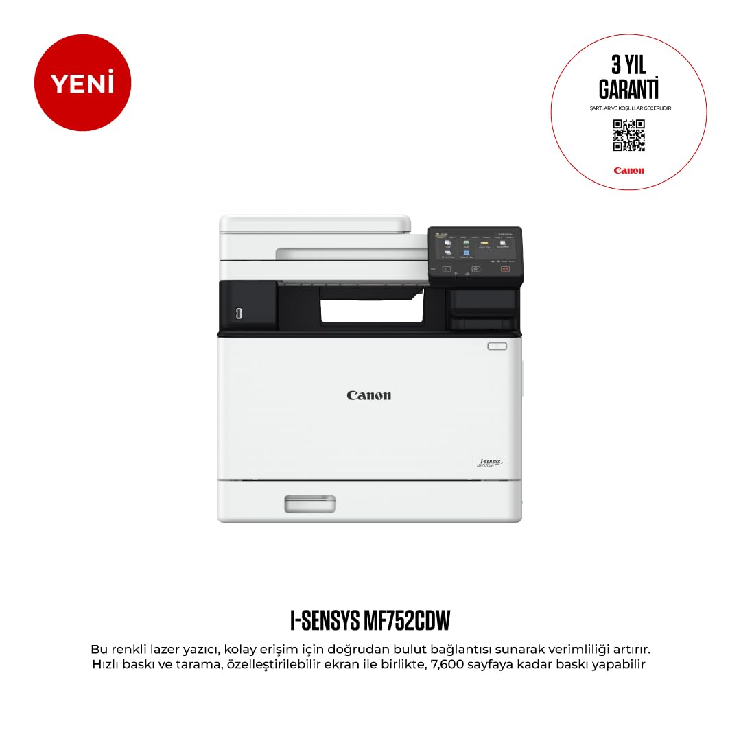 Canon i-SENSYS MF752Cdw Impresora Multifunción Color Láser 3 en 1, Impresión, Copia y Escaneo, WiFi, DADF de 50 Hojas, Impresión a Doble Cara Automática