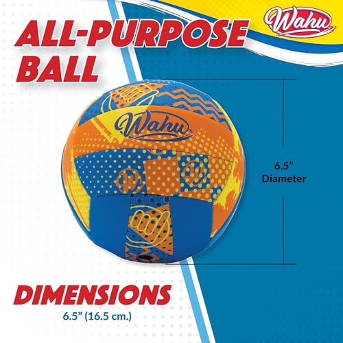 Wahu 100% Waterproof All-Purpose Pool Ball for Beach Volleyball, Soccer, and More, 6.5\" Round Water Ball for Beach and Pool Sports Games, Orange - Thumbnail 7