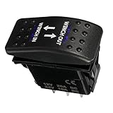 Etopars Car Auto 12V 20A 24V 10A Blue LED Light Lamp Momentary Rocker Toggle Switch 7Pin Winch in ou