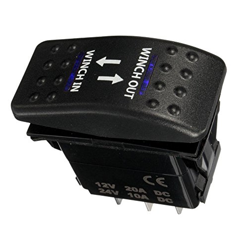 Etopars Car Auto 12V 20A 24V 10A Blue LED Light Lamp Momentary Rocker