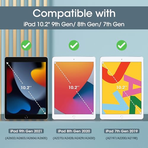 Image of ProCase for iPad 9th / 8th / 7th Generation Case 10.2 Inch (2021 /2020 /2019 Release), 10.2 iPad Case 9th / 8th / 7th Gen Cover, Slim Smart Cover with Translucent Hard Shell Back -Butterfly