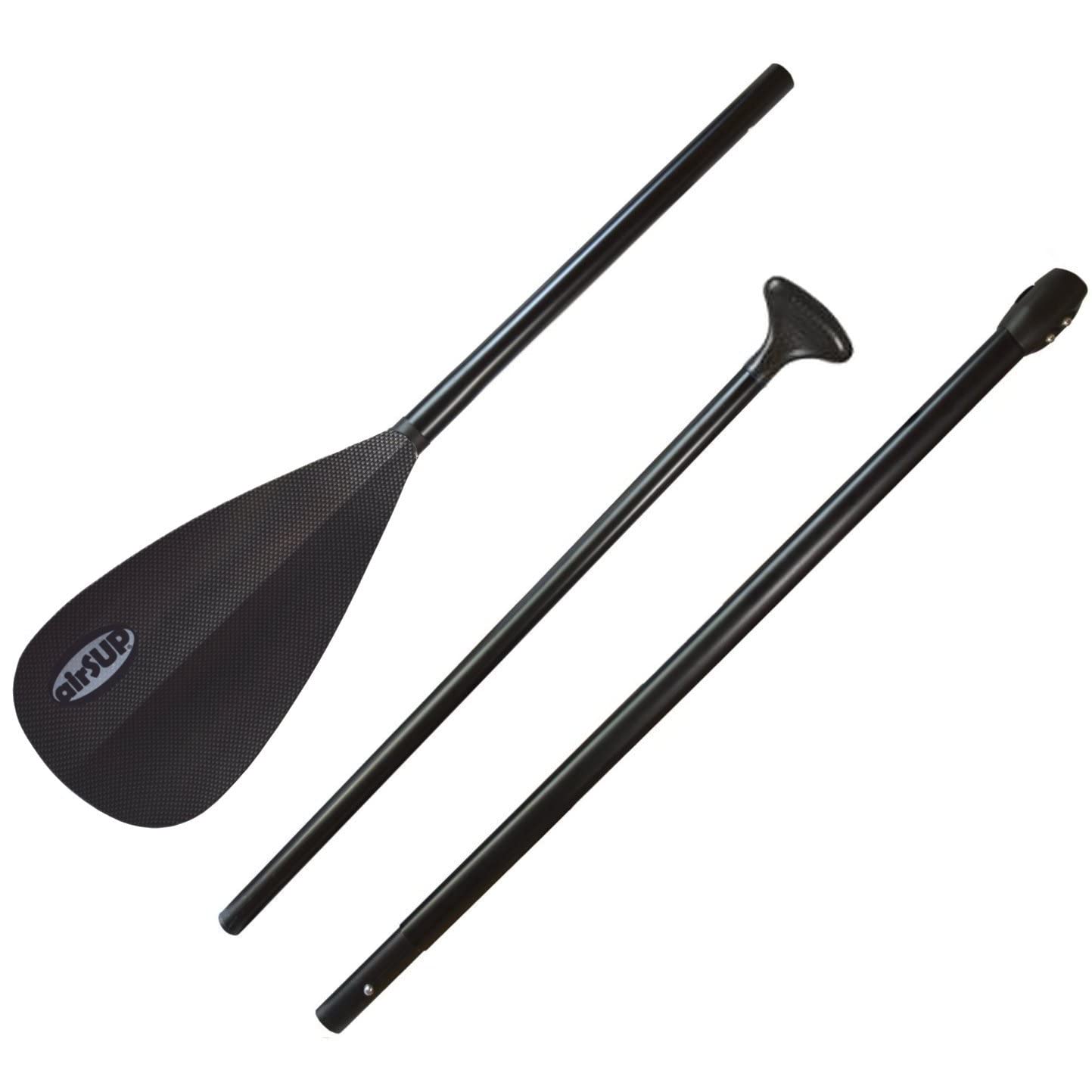 Tough 3 Piece Compact Paddle for Inflatable SUP Light 33oz with NO Twist - Oval Shaft by airSUP