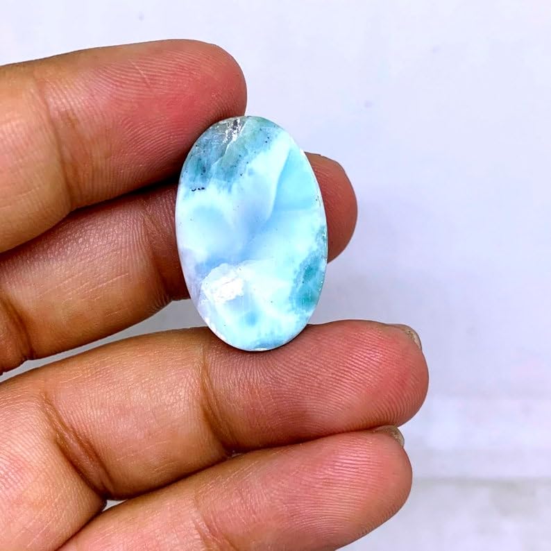 Larimar cabochon bleu naturel de qualité supérieure pour bague et pendentif