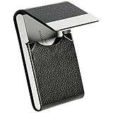 MaxGear Business Card Holder, PU Leather Metal Business Card Case Credit Card Holders Wallet, Slim Minimalist Name Card Holder RFID Blocking Business Card Carrier for Men, Women, Home & Office, Black