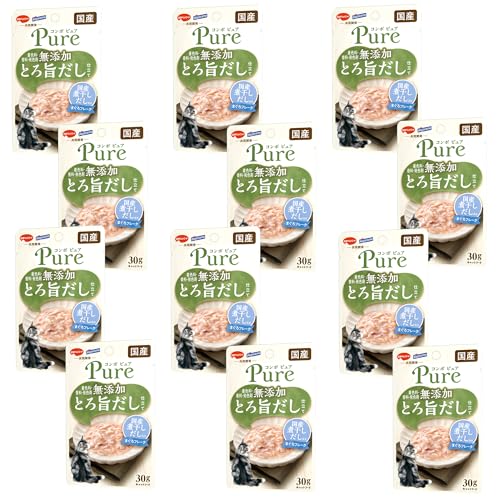 【12袋】【まぐろ・国産煮干しだし入り】コンボ ピュア キャット パウチ 着色料・香料・発色剤無添加 アソート 猫用おやつ 水分補給 PURE