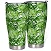 Ynbuyouzhong Tazza da caffè con coperchio, in acciaio inox, isolata, colore verde, con foglie di palme, multicolore, 900 ml