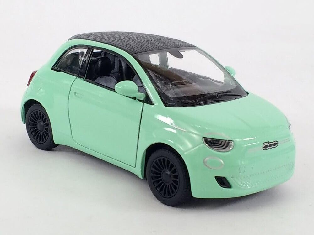 Easy Toys Model Car Compatible with Fiat 500e Pastel. Scale Toy Car with Opening Doors. Car modeling. (500e green)