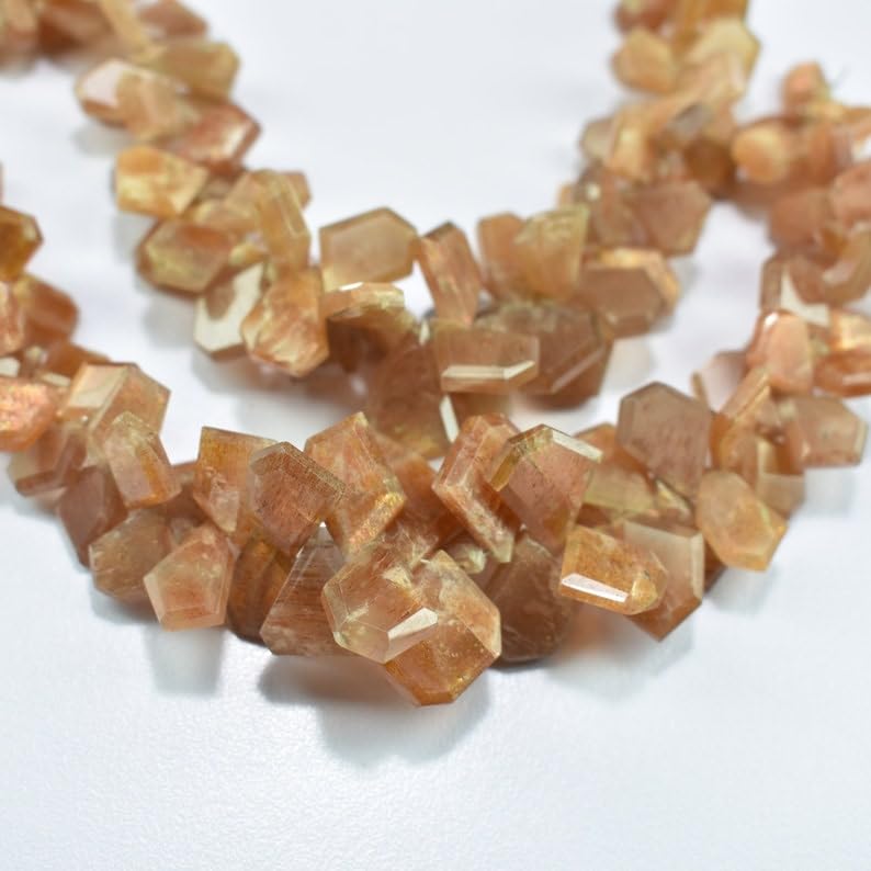 Pierre de soleil naturelle perles facettées pour collier DIY - 3