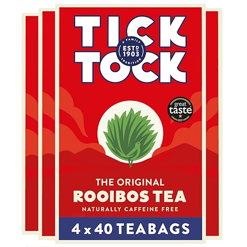 Tick Tock Rooibos Teabags, Caffeine-Free Tea, Pack of 4 x 40 Tea ...