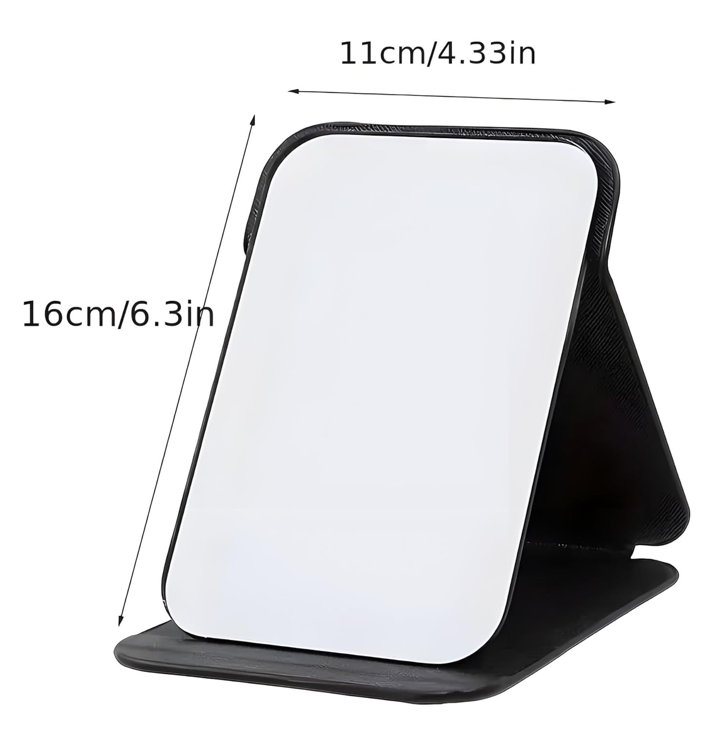 Vizaro Foldable Makeup Mirror with Stand, Compact PU Leather Travel, 1pcs