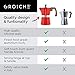 GROSCHE Milano 6 Espresso Cup, 9.3 oz Red Stovetop Espresso Maker - Italian Moka Pot