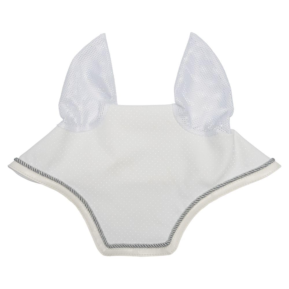 Schneiders Performance Mesh Fly Veil | Breathable Insect Protection for Horses | Mesh Ears, Squared-Off Front, Leather Binding | Stylish Look for Arena or Trail | Color White