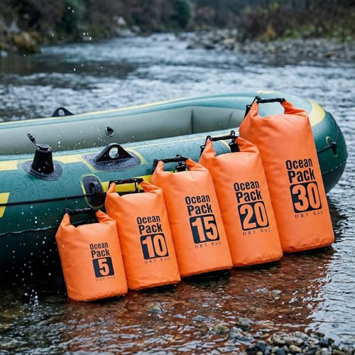 Image of Floating Waterproof Dry Bag for Kayaking Boating Paddle Boarding | 5L /10L /15L /20L /30L Lightweight Large Waterproof Backpack Keeps Gear Dry And Afloat For Hiking Camping Beach With Roll Top