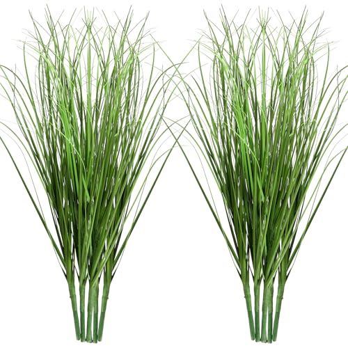 10 PCS Artificial Wheat Grass Plants, 14.6 Inch Faux Shrubs Wheat Grass Greenery Stems with Realistic Look, Fake Tall Grasss for Indoor Outdoor Decor, Artificial Plants for Home Office Garden, Large