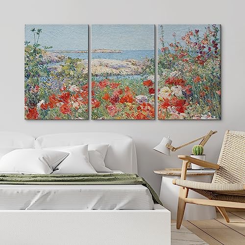 wall26 Canvas Print Wall Art Set Watercolor Pastel Flower Field Coastal Landscape Nature Wilderness Illustrations Modern Art Decorative Floral Botanical Minimal Calm/Relax for Bedroom - 16"x24" x 3 - Image 4