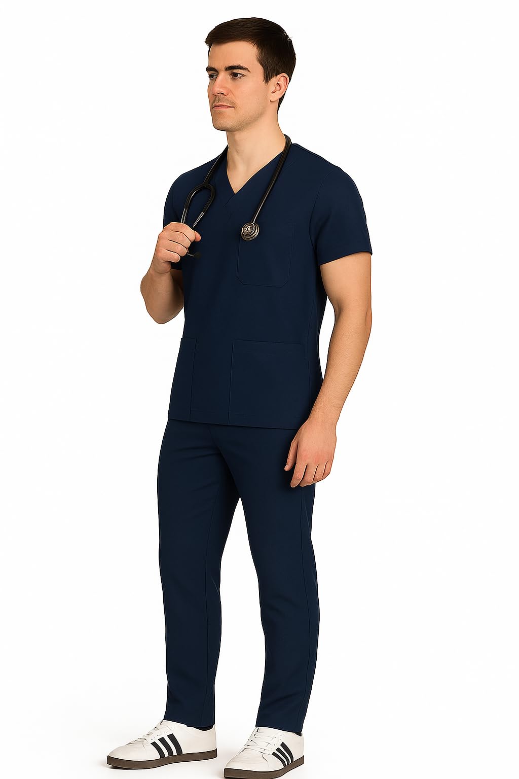 Unisex-Krankenhaus-Kasack, Stretch-Oberteil und Hose mit V-Ausschnitt für Männer und Frauen, Zahnmedizinische Uniform für Krankenschwestern und Ärzte
