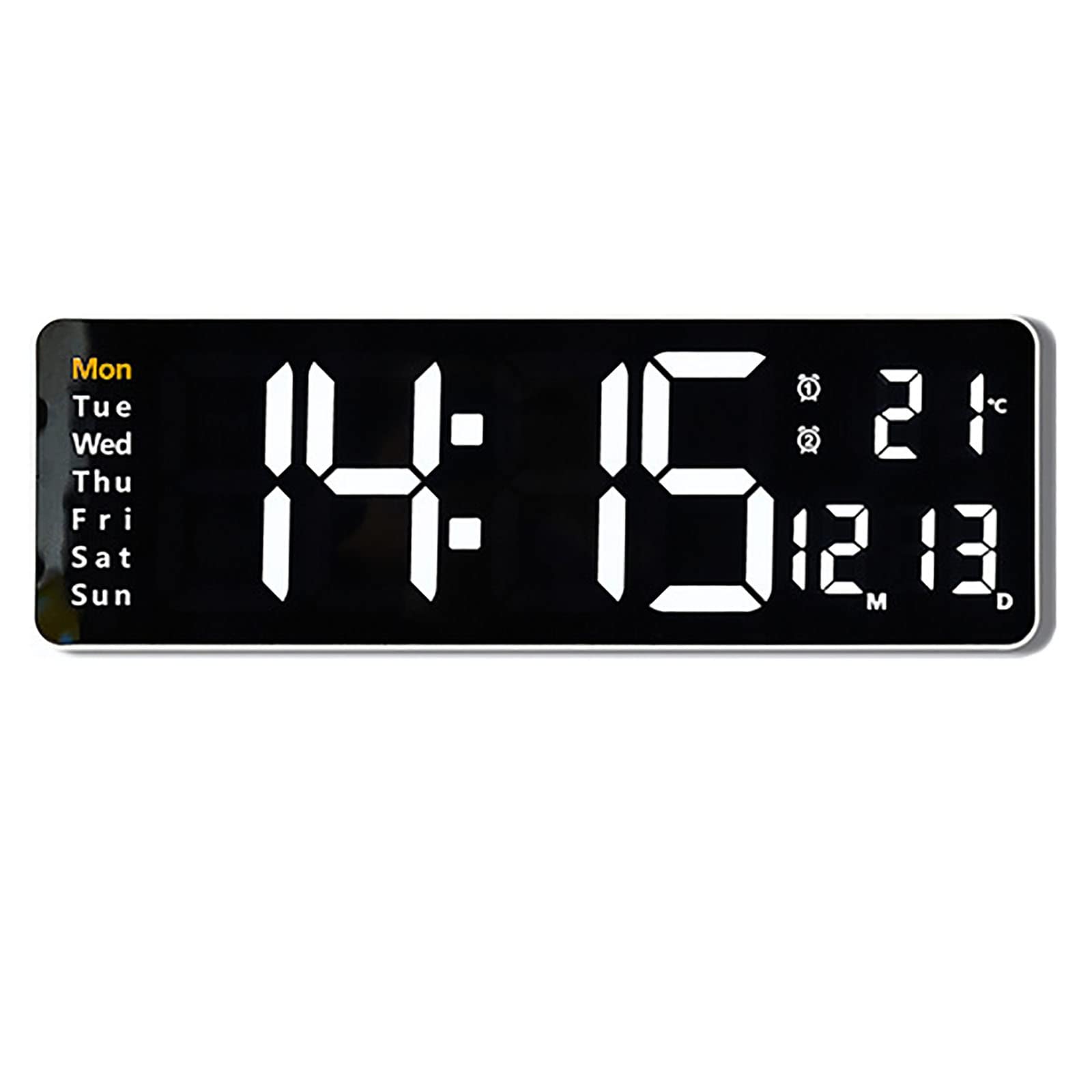 Orologio da Parete Digitale a LED Grande da 15" con Display Grande Numero Jumbo, Data/Temperatura/Settimana/Sveglia/Timer, Regalo for Palestra casa Cucina Anziani (Color : White)