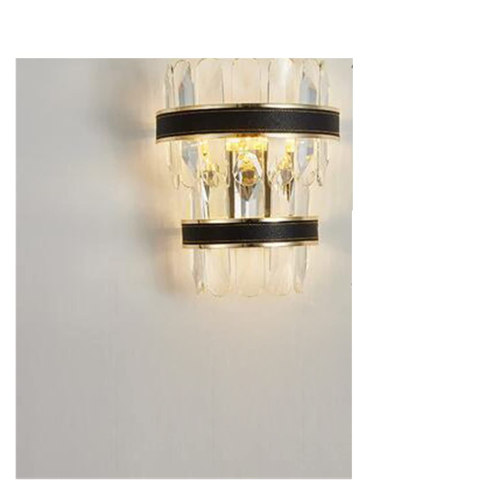LYMSXAZOU Crystal Chandelier Luxury Pendant Lights Living Room Decoration Hotel Villa lamp Black Iron Ceiling Mounted Lighting k9 (Color : dimmable, Size 2 Layer 80cm-50cm)