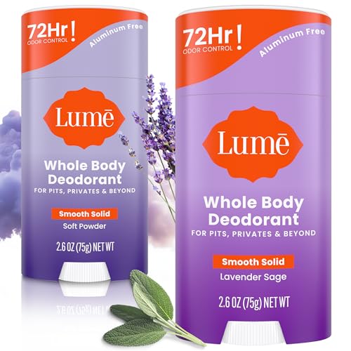 Lume Whole Body Deodorant - Solid Stick - 2.6 oz, 2 pk (Powder &amp; Lavender)