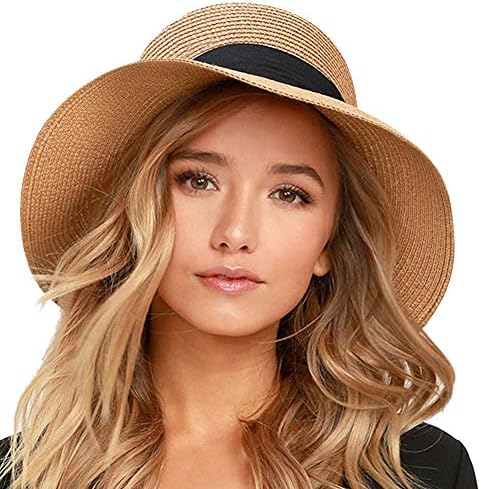 FURTALK Womens Beach Sun Straw Hat UV UPF50 Travel Foldable Brim Summer UV Hat 1 FURTALK Womens Beach Sun Straw Hat UV UPF50 Travel Foldable Brim Summer UV Hat