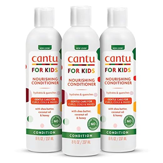 Cantu Care for Kids Nourishing Sulfate-Free Conditioner with Shea Butter, 8 fl oz (Pack of 3)