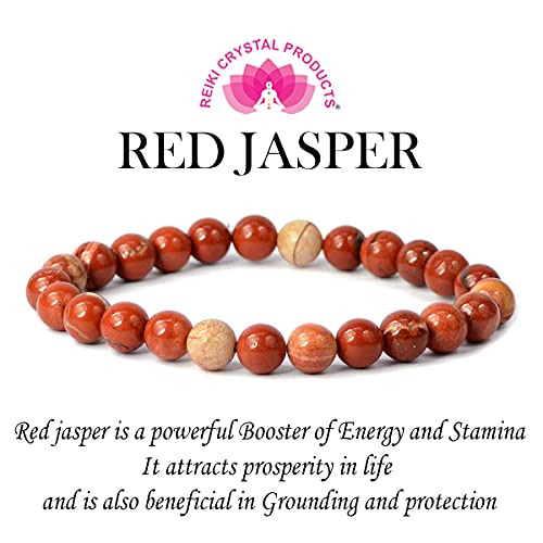 Image of Reiki Crystal Products Certified Natural Crystal Stone 8 mm Round Beads Bracelet for Men & Women | Reiki Charged Gemstone Bracelet | Multiple Stone Variants Available