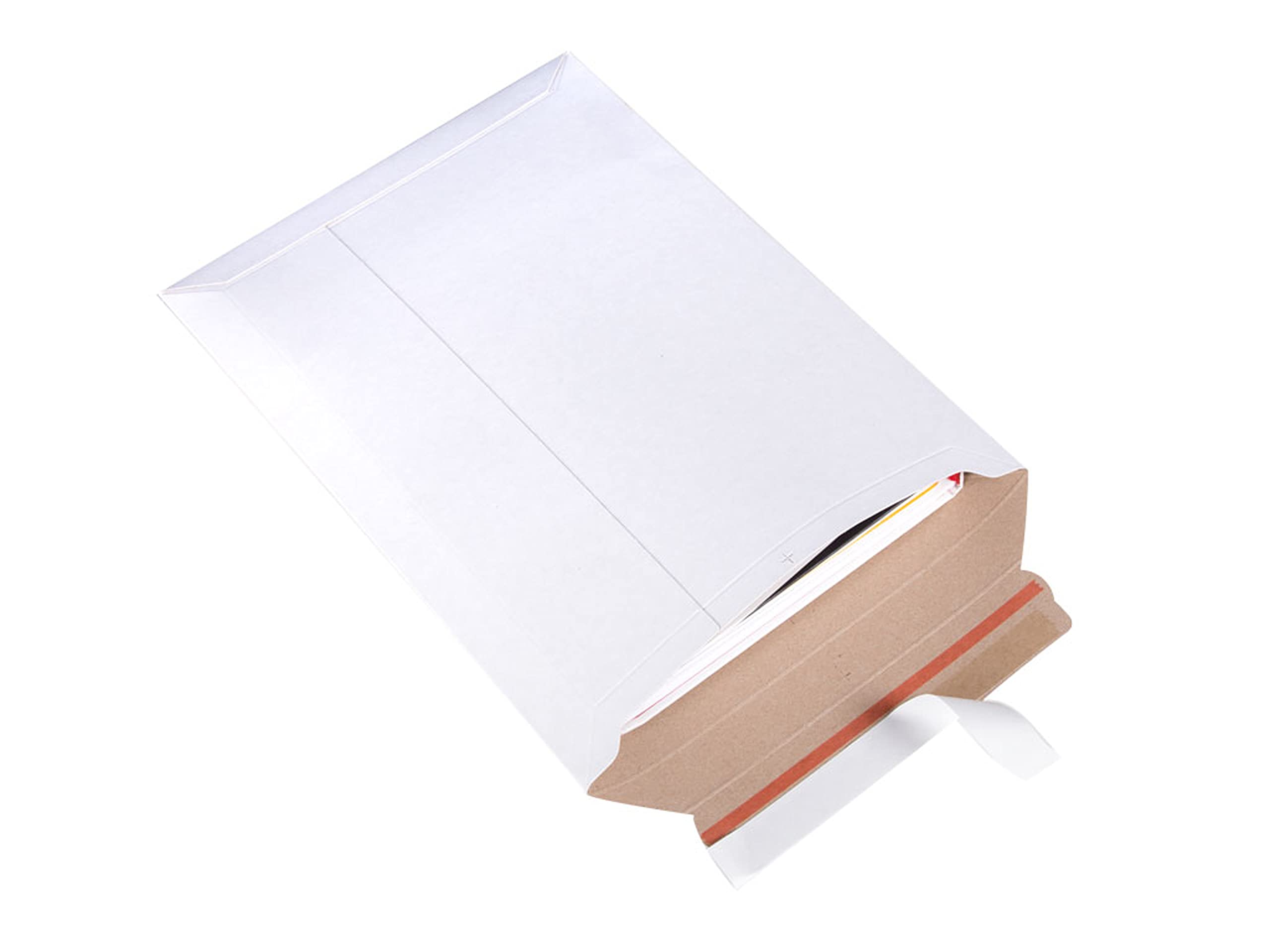 Jeco - Lot de 100 enveloppes d'expédition en carton blanche format 240 x 315mm 450g/m² pochette rigide et résistante avec fermeture auto-adhésive