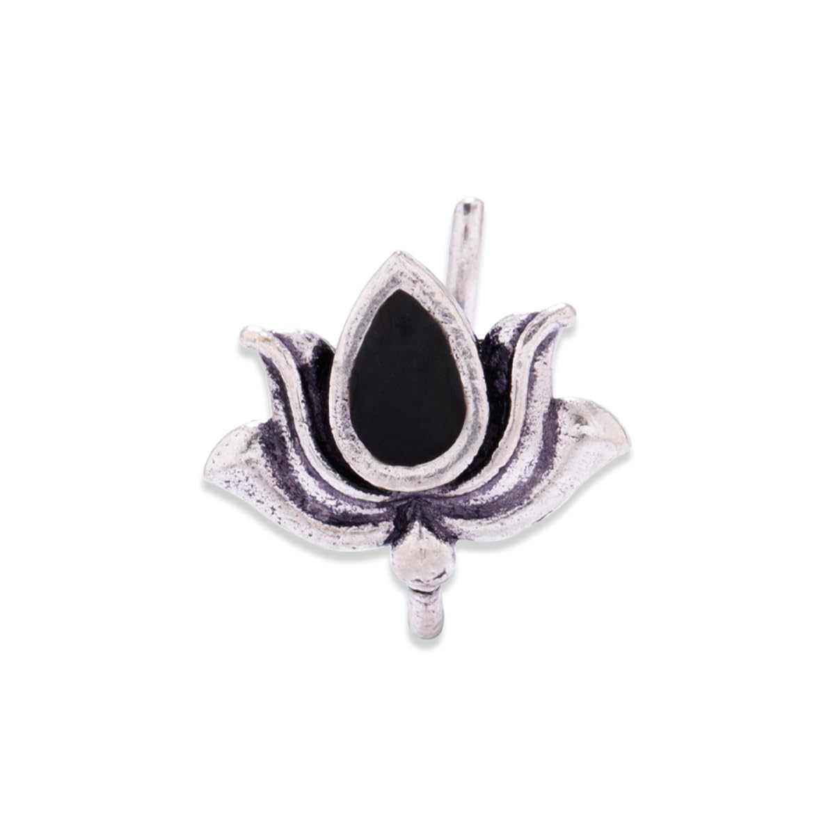 Voylla Oxidised Silver Plated Brass Stylish Enamel Evil Eyes Lotus Nose Pin for Women and Girls (B08VNM3V77) Amazon Price History, Amazon Price Tracker