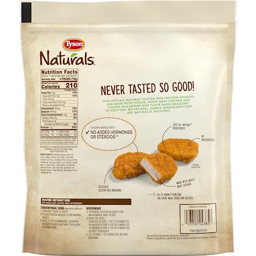 Tyson Naturals Gluten Free Breaded Chicken Breast Nuggets, 20 Oz (Frozen) - Thumbnail 3