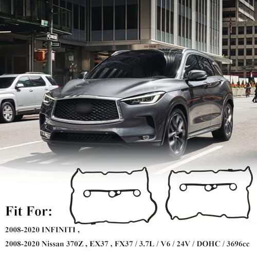 Image of VS50900R Valve Cover Gasket Set Compatible with 2008-2020 / Infiniti, Engine Head Valve Cover Gasket Fit for 2008-2020 Nissan / 370Z, EX37, FX37 / 3.7L / V6 / 24V / DOHC / 3696cc Replace OE# VS50493