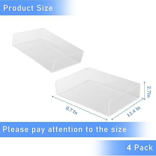 Miniatura 7 de Bandeja organizadora de papel, organizadores y accesorios de escritorio de acrílico transparente, organización de suministros de oficina, soporte de