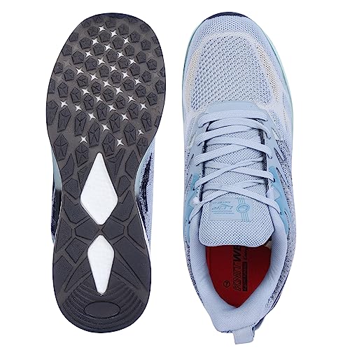 Image of LANCER Mens ENERGY-19LGR-BLU Light Grey Running Shoe