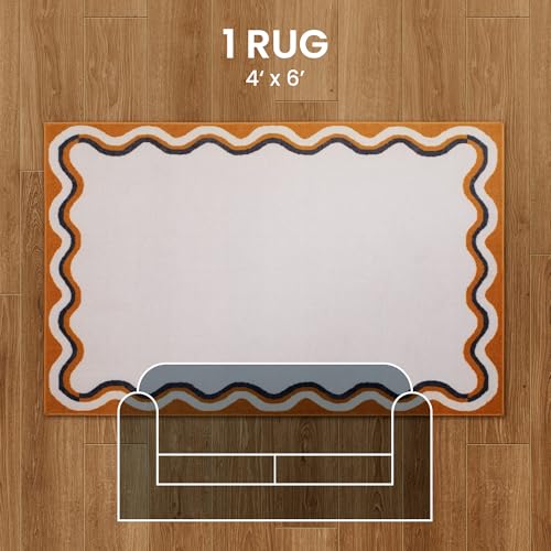 SLEEP ZONE Area Rugs for Playroom Washable Rugs Non Slip Rug Beige 4X6 Feet - image 6