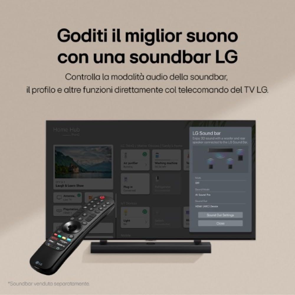 LG UHD 43'', Serie UT73 2024, Smart TV 4K, 43UT73006LA, Processore α5 Gen7, 20W, 3 HDMI, HDR10 Pro, Filmmaker Mode, Game Optimizer, Alexa, Wi-Fi, webOS 24, Sports Portal