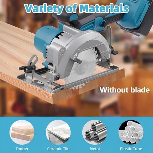 wowspeed 18V Cordless Circular Saw, 3000W 7000RPM Compact Electric Circular Saws with 2 Battery, Maximum Cutting Depth 36MM (50°) 40MM (90°), Mini Saw for Wood, Soft Metal, Tile, Plastic Corded 5 wowspeed 18V Cordless Circular Saw, 3000W 7000RPM Compact Electric Circular Saws with 2 Battery, Maximum Cutting Depth 36MM (50°) 40MM (90°), Mini Saw for Wood, Soft Metal, Tile, Plastic Corded - Image 5