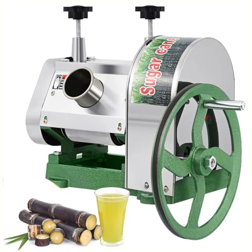 DDZJTPP Exprimidor De Caña De Azúcar, Máquina Trituradora De Caña De Azúcar De Acero Inoxidable, Exprimidor Manual De Caña De Azúcar De 50 Kg/H,para Restaurante O Uso Doméstico