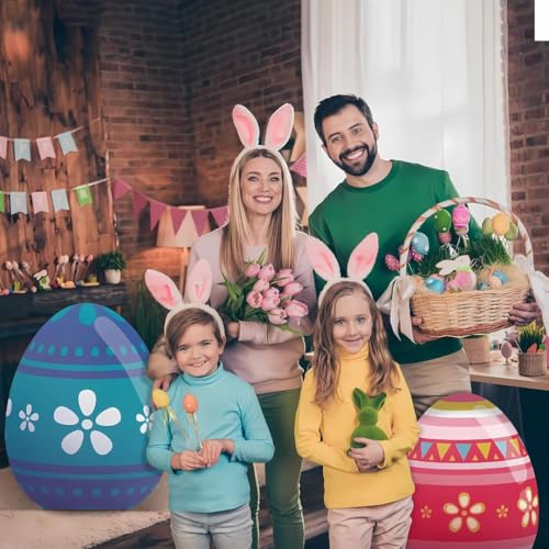 Fun Express Easter Egg Stand Ups - Over 2 feet Tall - Easter Party Decor - Multi Color (Set of 3) by Fun Express - Image 4