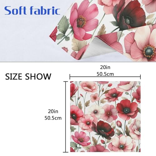 Servilletas de Tela Set de 6 Flores Rosa 20x20 in miniatura 6